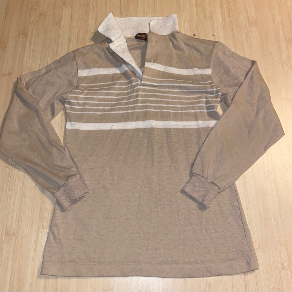 Vintage Kids Wrangler Permanent Press Striped Long Sleeve Collared Button Up 12